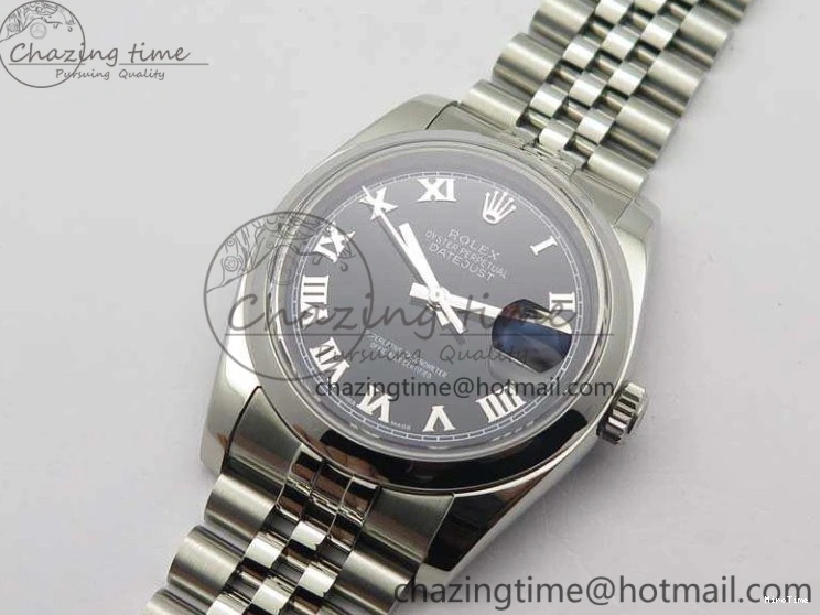 MiroTime 0223 DateJust 36mm SS 116200 ARF 1:1 Best Edition Black Roman Dial On 904L SS Jubilee Bracelet SA FlexibleFit 3519